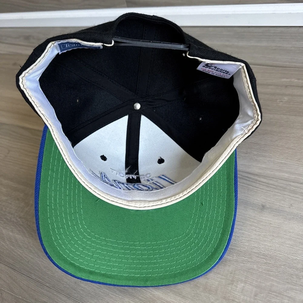 Vintage Sports Specialties Detroit Lions Script Hat Snapback NFL Black Wool‎ Cap